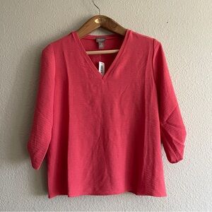 Chicos Wide Crossover Textured V-Neck Too
